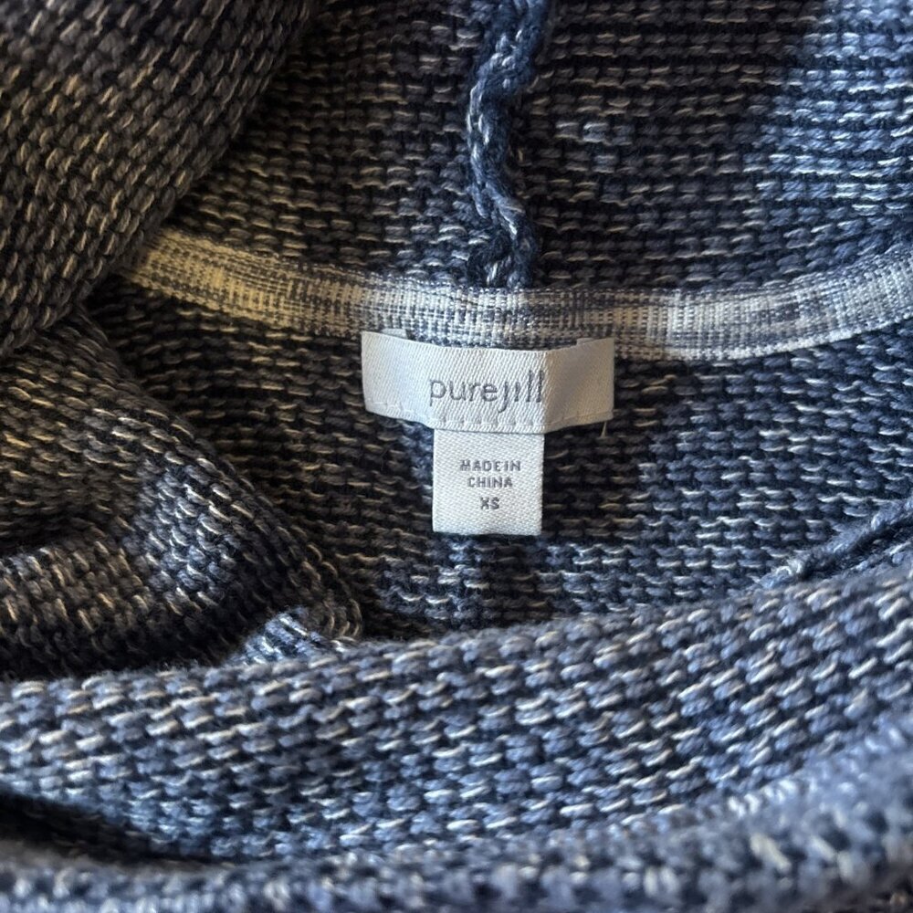 pure jill Blue Textured Pull Over Shirt Oversized XS - Picture 3 of 6